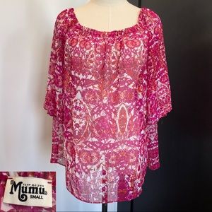 Show Me Your Mumu Sheer Floral Blouse